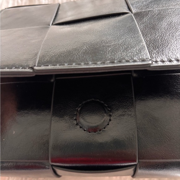 Tiffany & Fred Black Woven Leather Basket Weave Purse - Picture 8 of 9